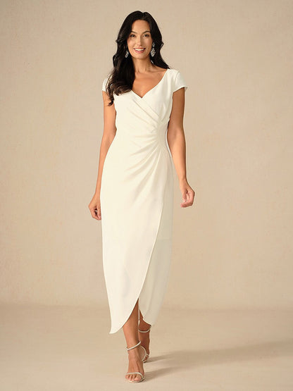 Elegant Sky Blue Wrap Dress