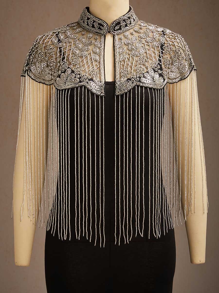 Vintage Beaded Fringe Shawl