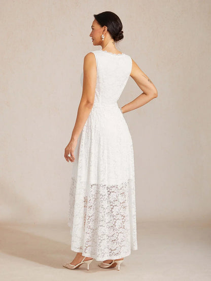Lightweight Sleeveless Lace Wedding Dress with Matching Shawl