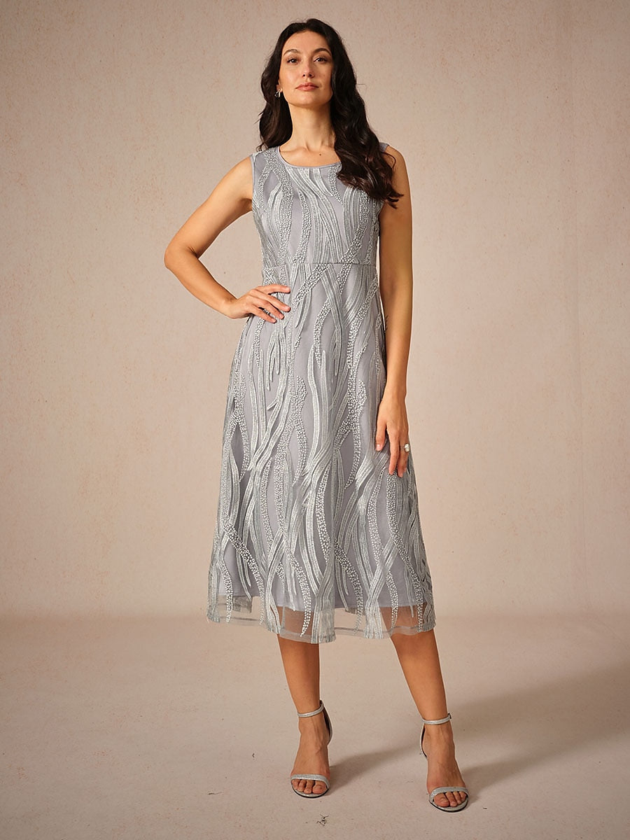 Midi Lace Solid Color Dress