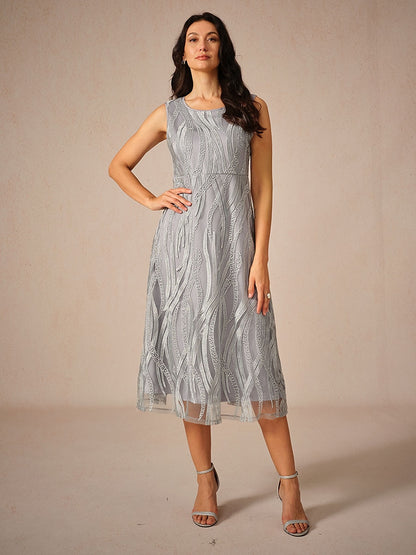 Midi Lace Solid Color Dress