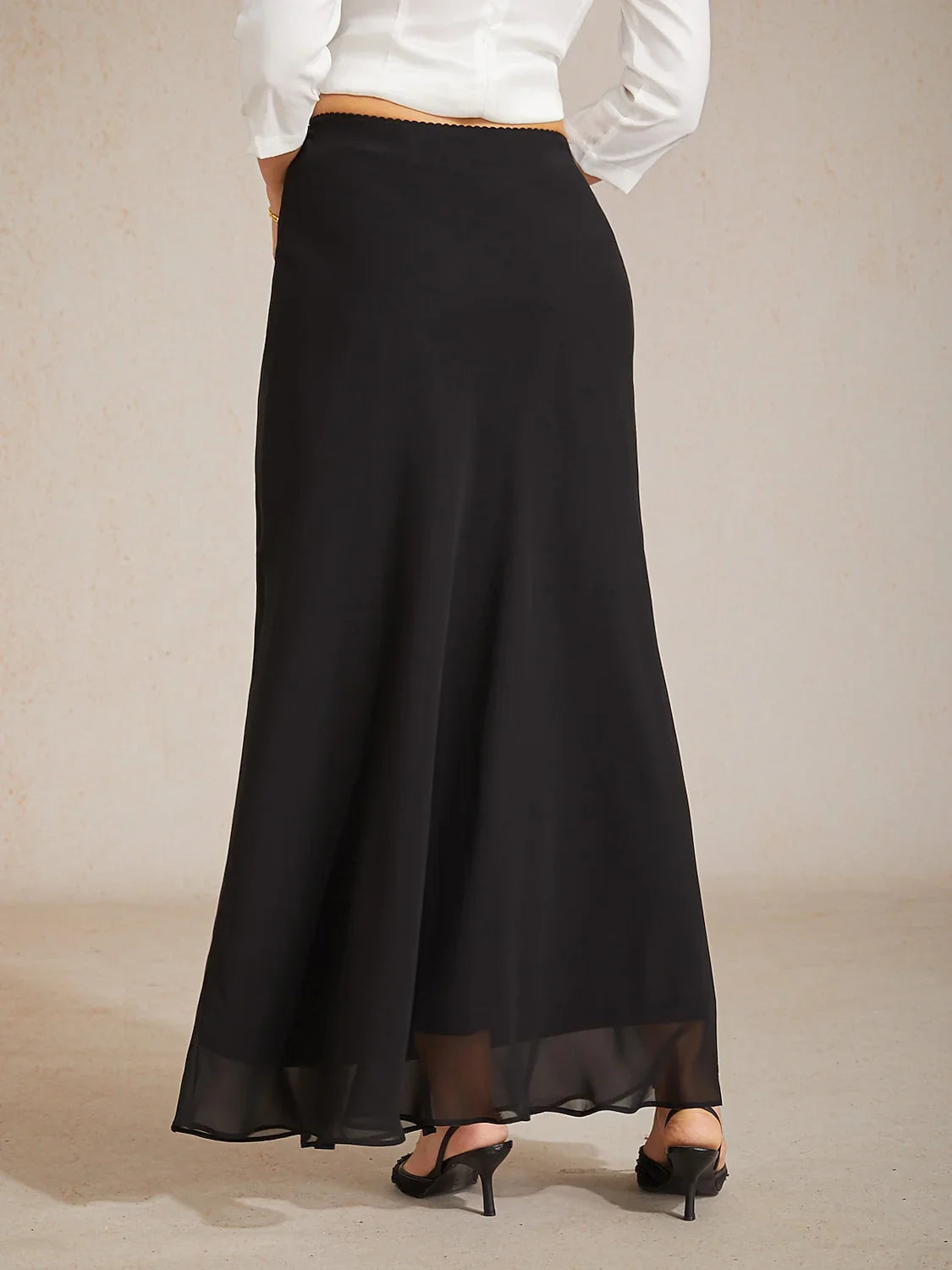 Maxi Chiffon Mid-Waist Skirts