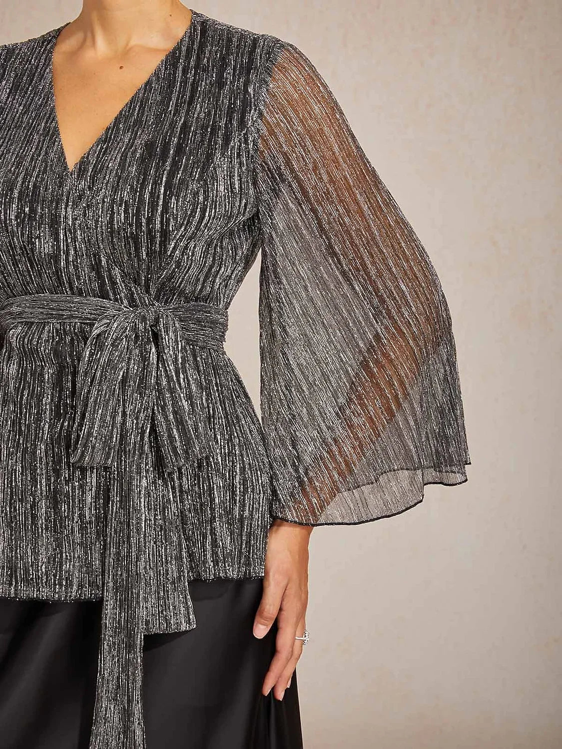 Dressy Wrap Tie Front Tops