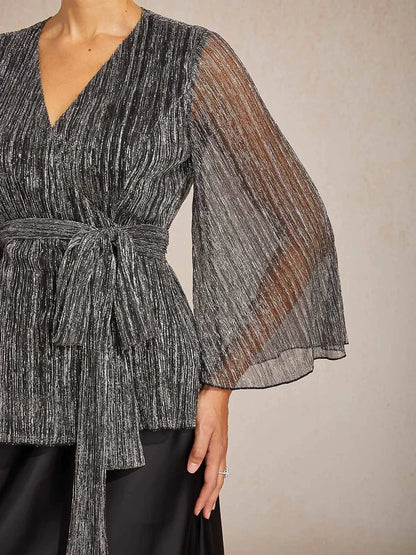 Dressy Wrap Tie Front Tops