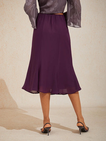 Mermaid Midi Chiffon Mid-Waist Skirts