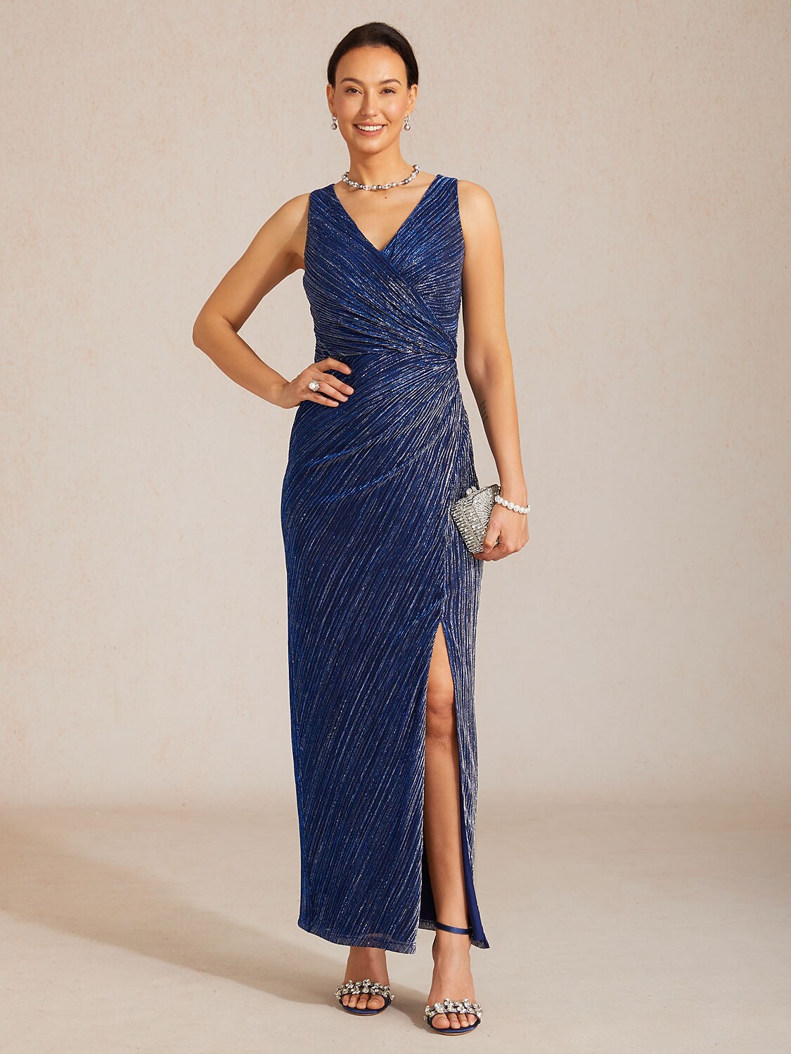 Metallic Sheath Maxi Dress