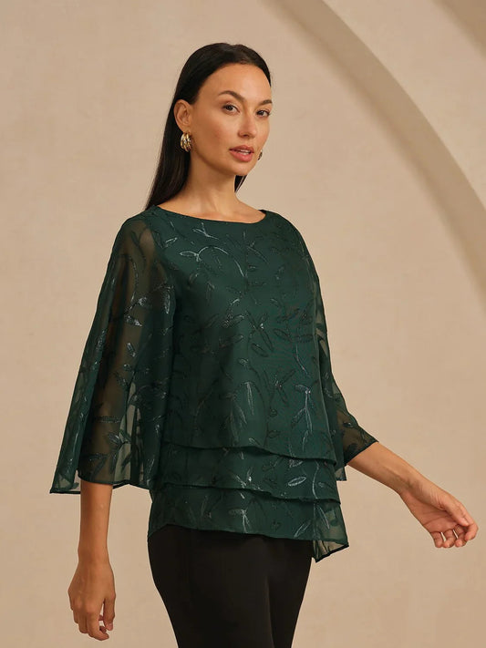 Chiffon Leaf Layered Blouse