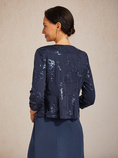 Midi Sequin Embroidered Jacket Dress