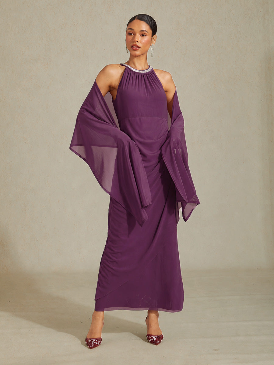 Stretch Mesh Long Shawl Wrap