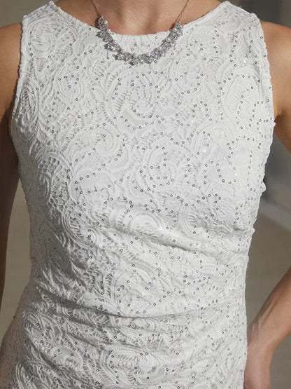 Maxikleid aus Spitze mit Pailletten und Rüschendetail