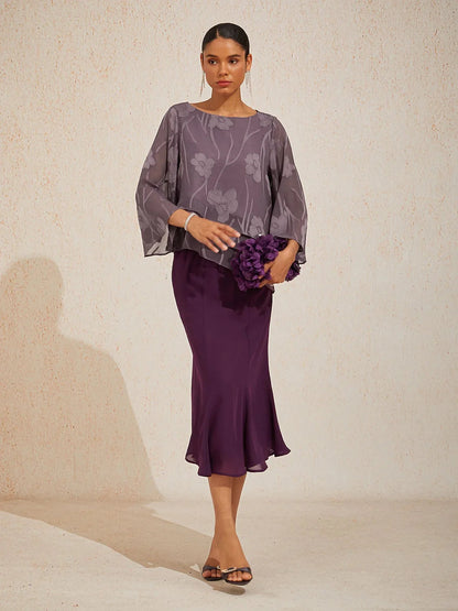 Mermaid Midi Chiffon Mid-Waist Skirts