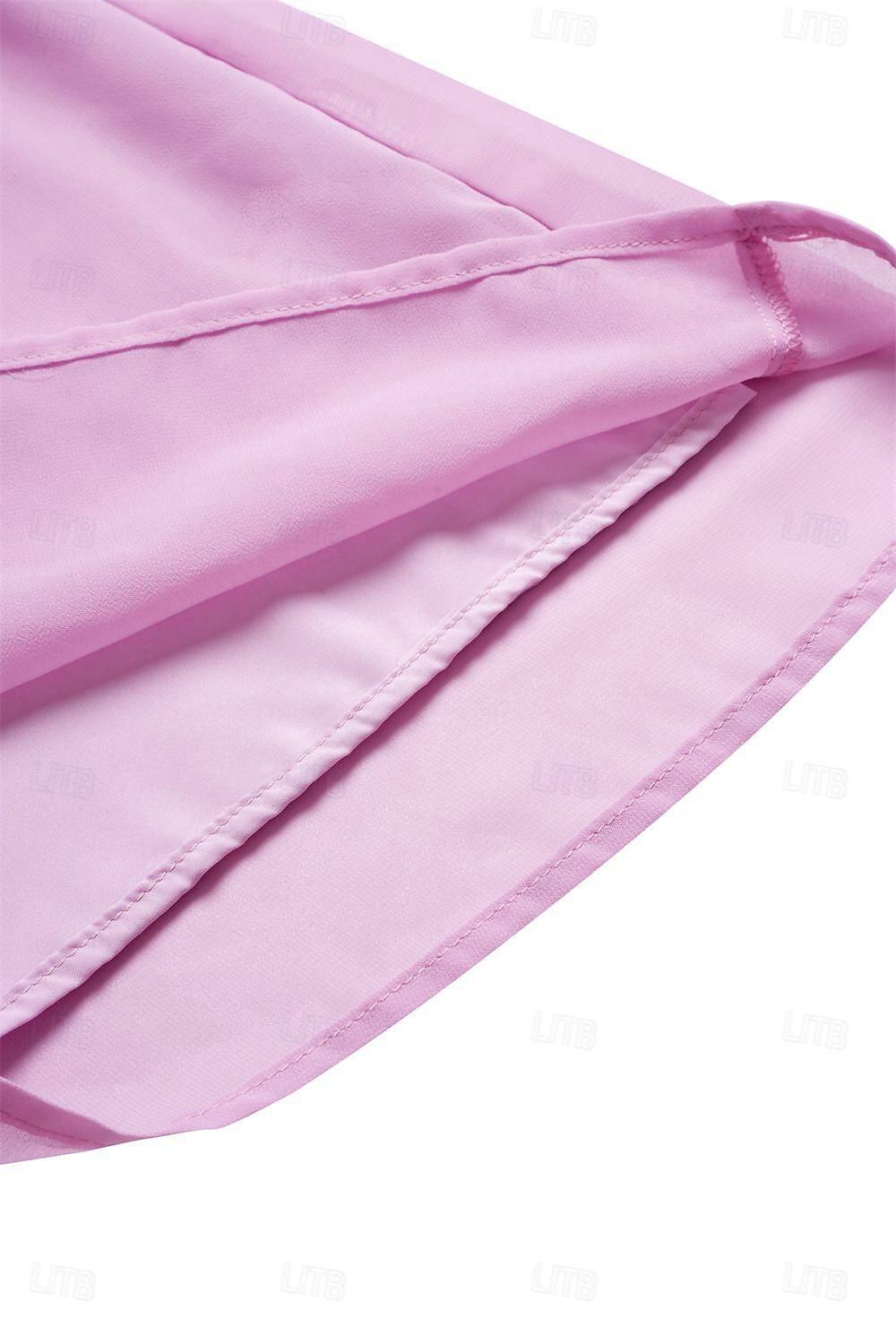 Batwing Sleeve Ruffle Chiffon Dress