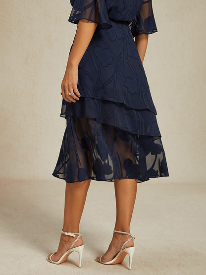Floral Chiffon Midi Skirt