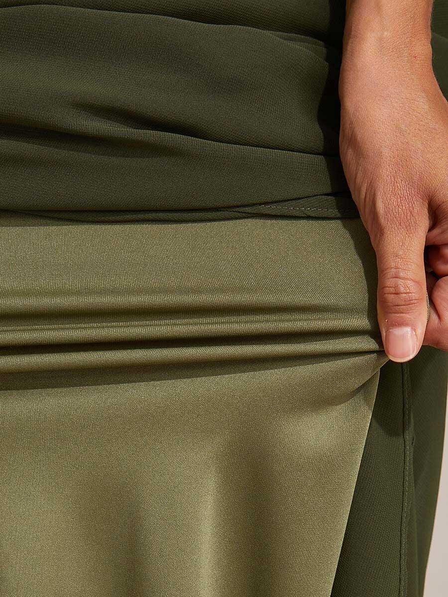 High-Low Overlay Chiffon Skirt with Lining