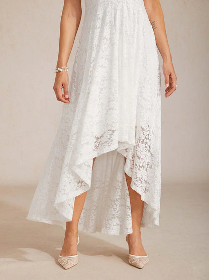 Lightweight Sleeveless Lace Wedding Dress with Matching Shawl