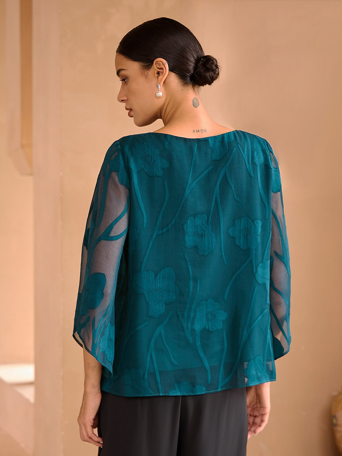 Floral Layered Chiffon Tops