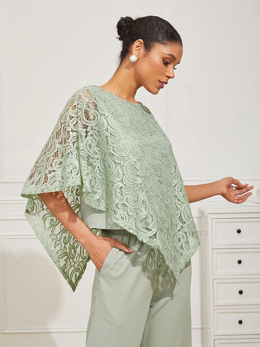 Elegant Lace Batwing Sleeve Top