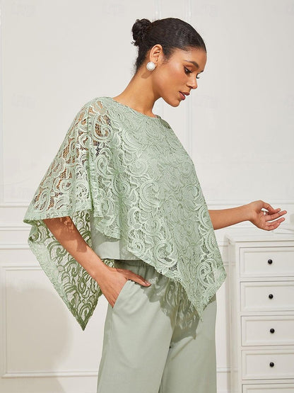 Elegant Lace Batwing Sleeve Top