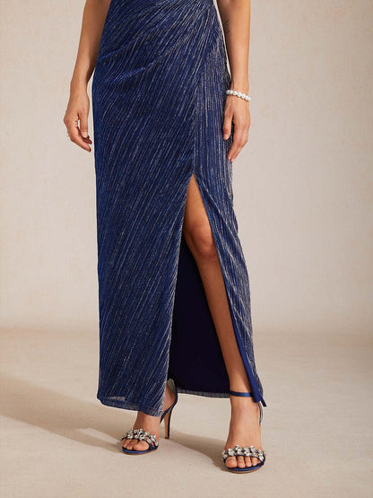 Metallic Sheath Maxi Dress