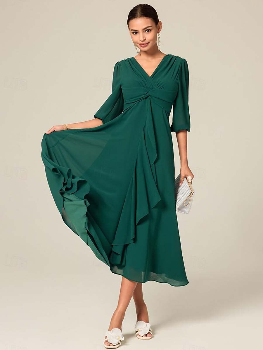 Green Party & Formal Chiffon Dress