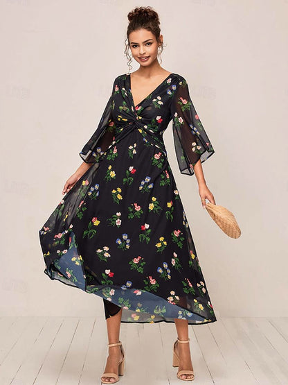 Floral Twisted Knot Maxi Dress
