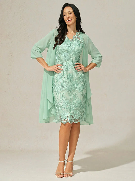 Embroidered Lace Dress Set