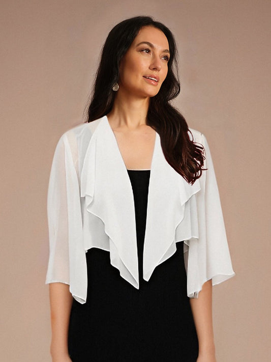 Chiffon Asymmetrical Crop Cover Up