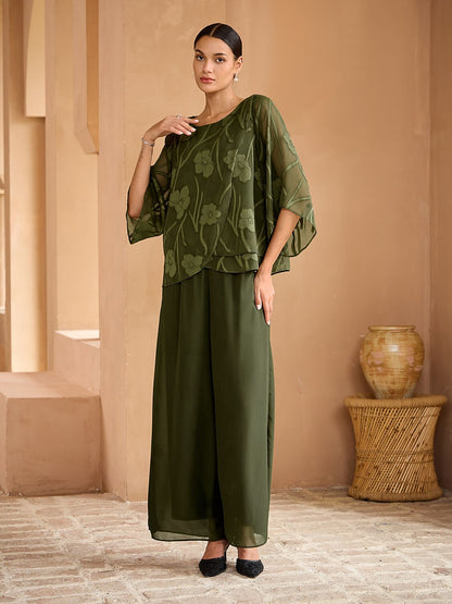 Floral Layered Chiffon Tops