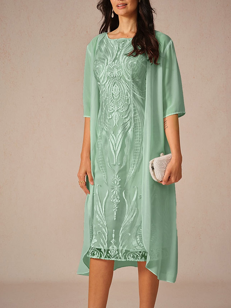 Chiffon Lightweight Half Sleeve Cover-Up