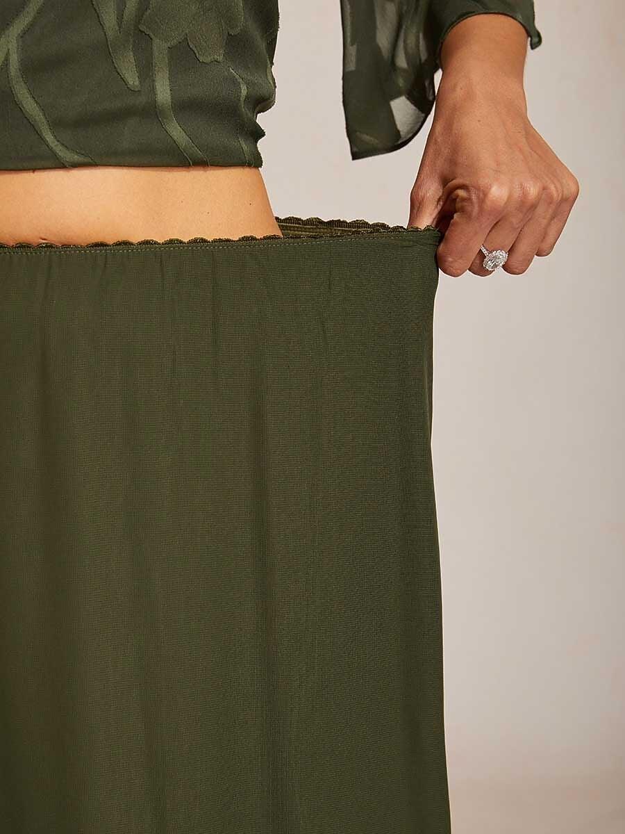 High-Low Overlay Chiffon Skirt with Lining