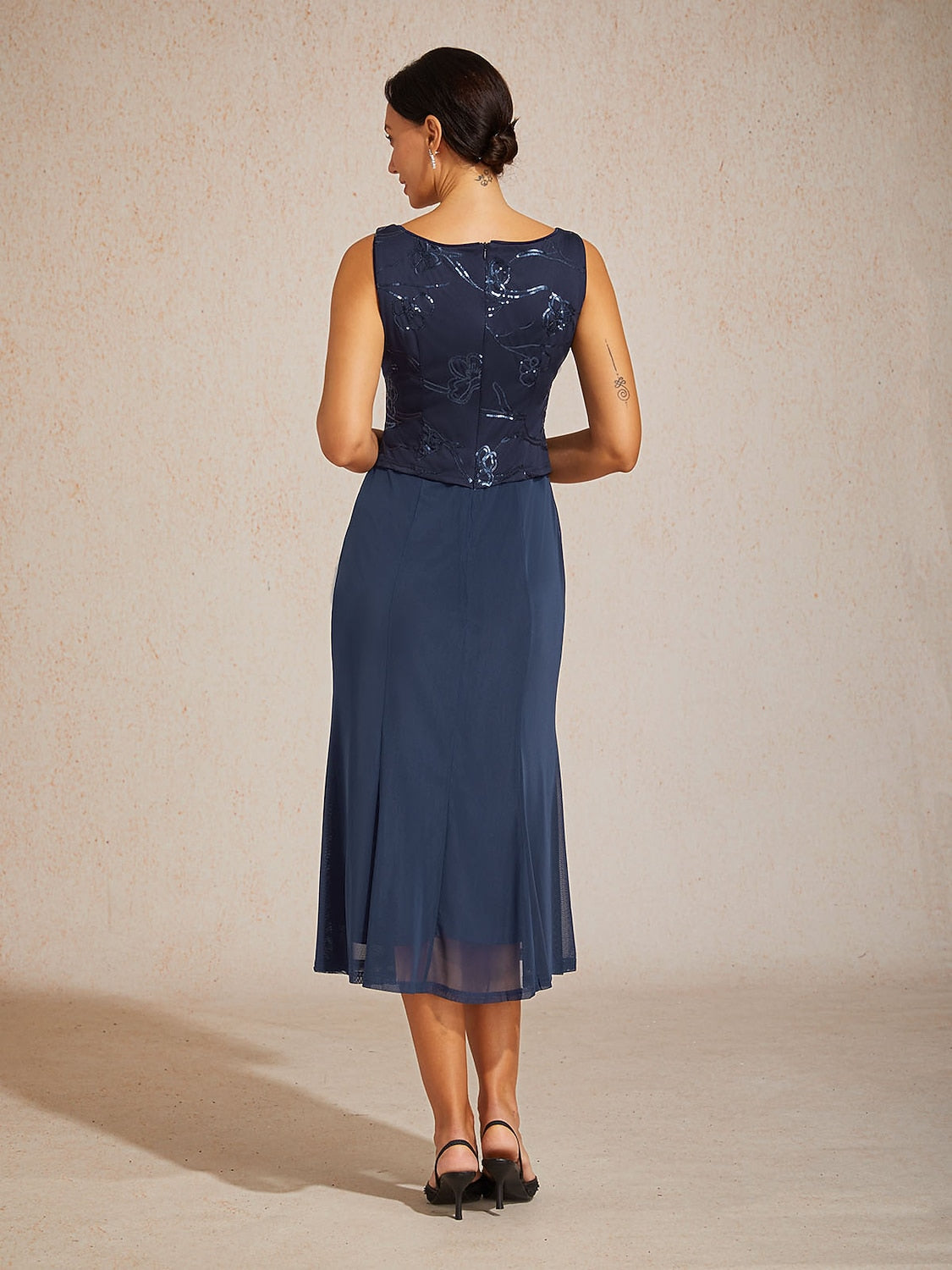Midi Sequin Embroidered Jacket Dress