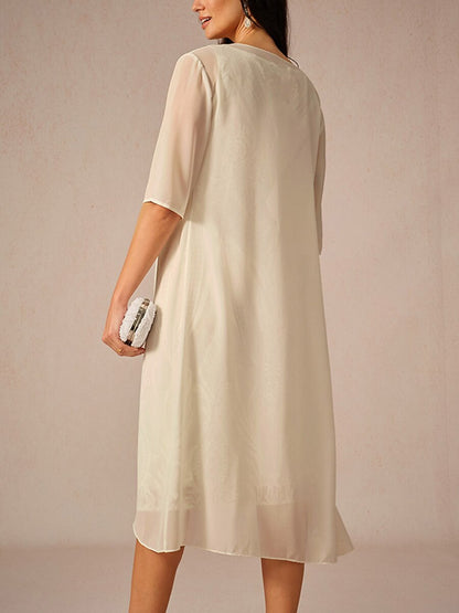 Chiffon Lightweight Half Sleeve Cover-Up