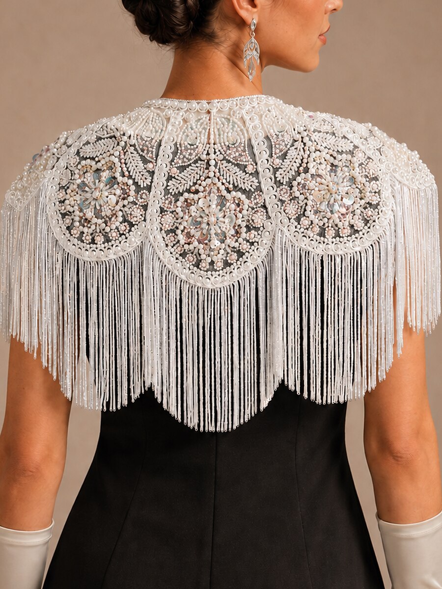 Vintage Beaded Tassel Shawl