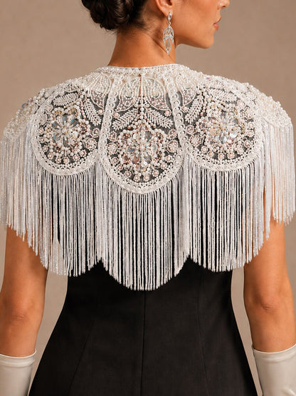 Vintage Beaded Tassel Shawl