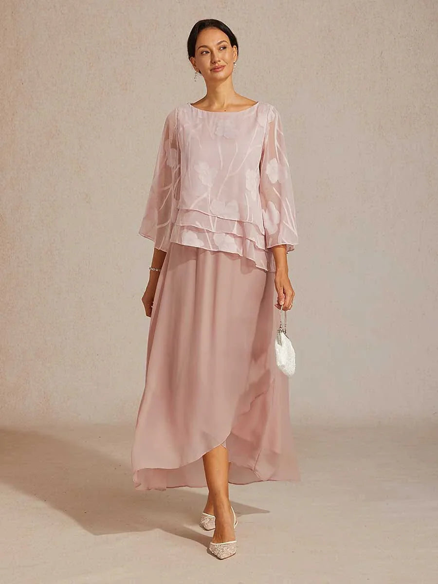 High-Low Overlay Chiffon Skirt with Lining