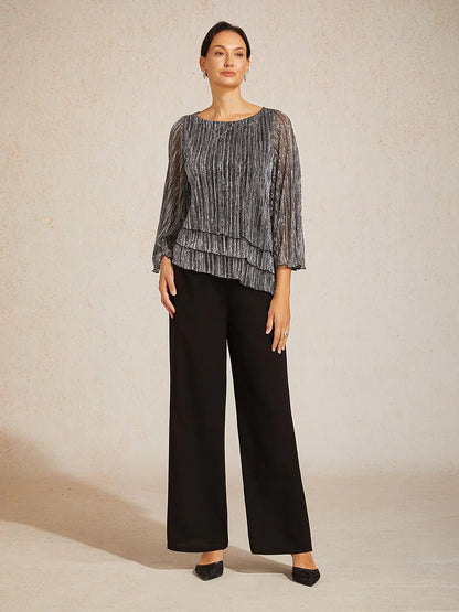 Weite Hose mit mittelhohem Bund und Taschen