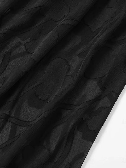 Floral Sheer Chiffon 3/4 Sleeve Shrug