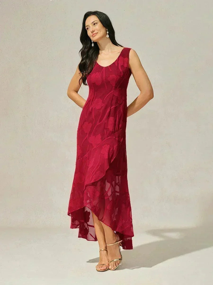 Floral Chiffon Sleeveless Gown