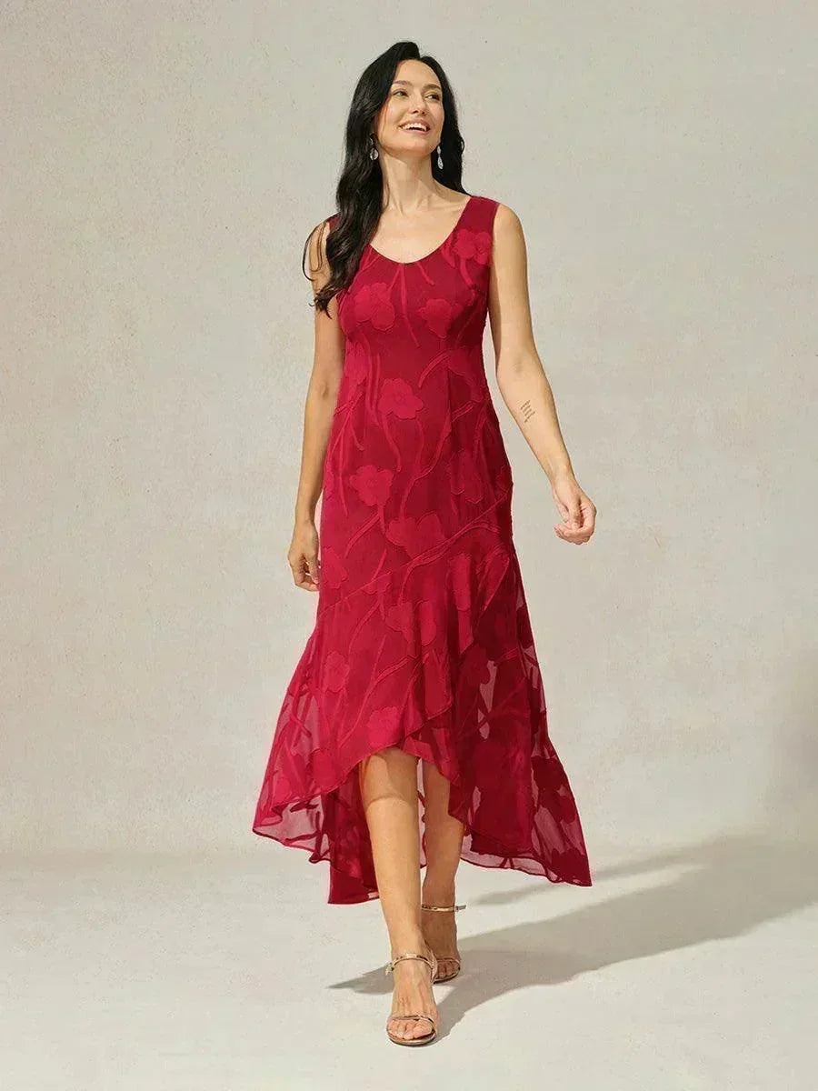 Floral Chiffon Sleeveless Gown