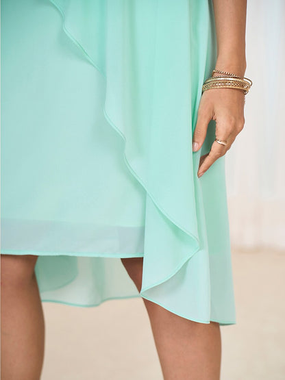 Lace Chiffon Tiered Dress
