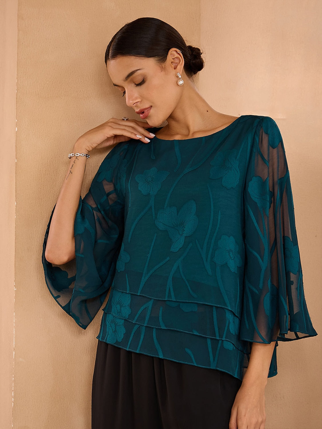 Chiffon Floral Layered Blouse