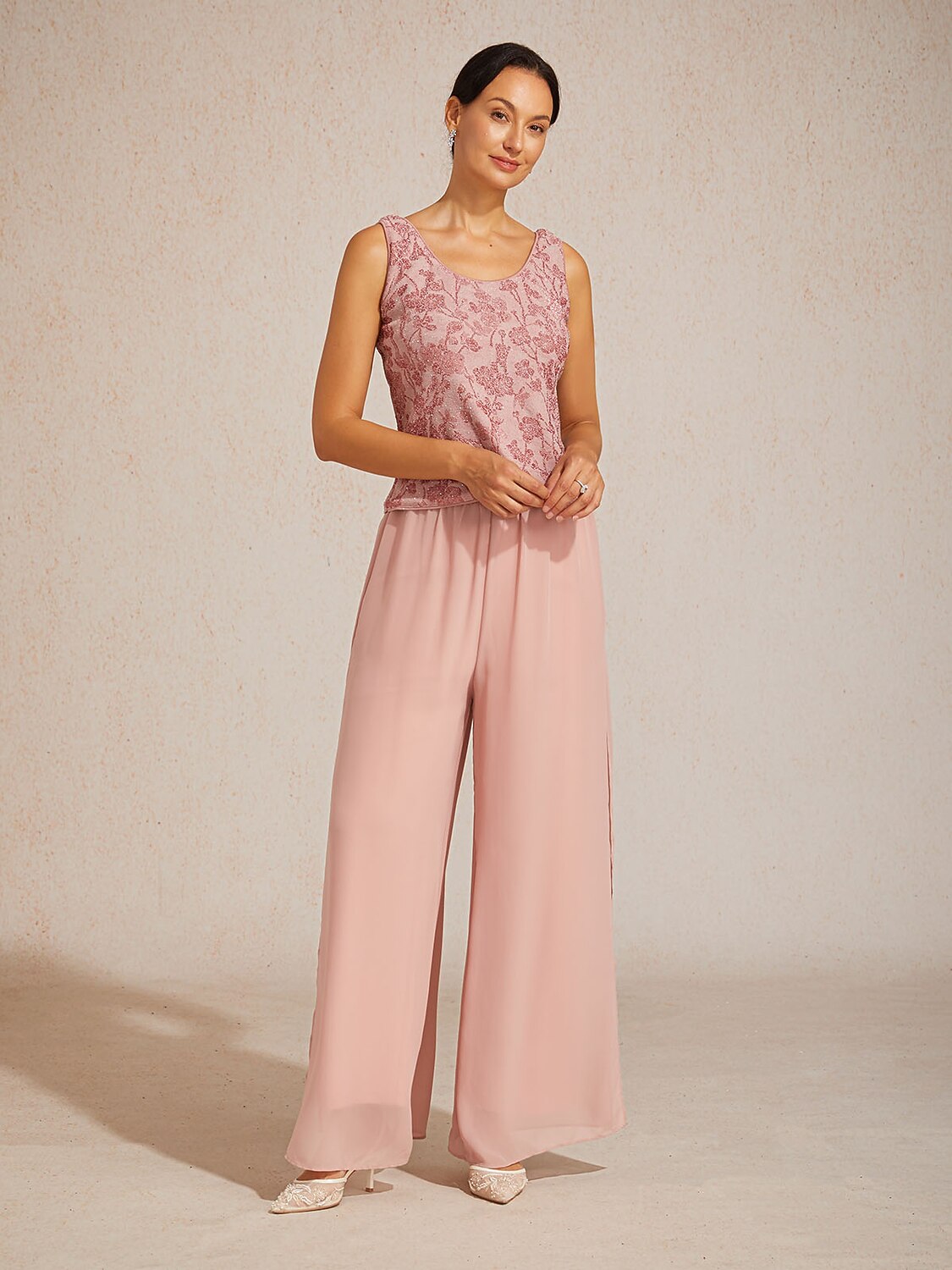 Rhinestone 3/4 Sleeve Twinset