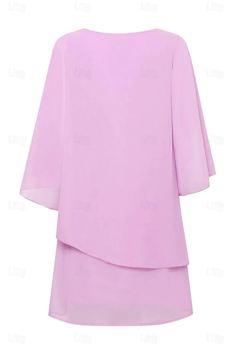 Ruffle Flared Sleeve Chiffon Dress