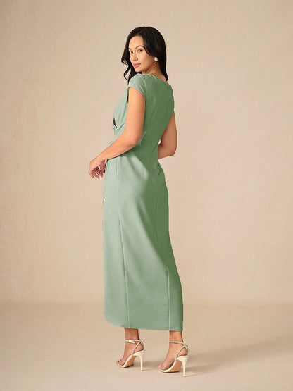Elegant Sky Blue Wrap Dress