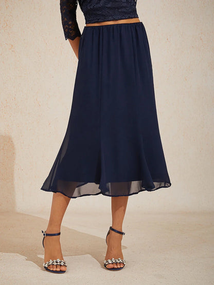 Mermaid Midi Chiffon Mid-Waist Skirts