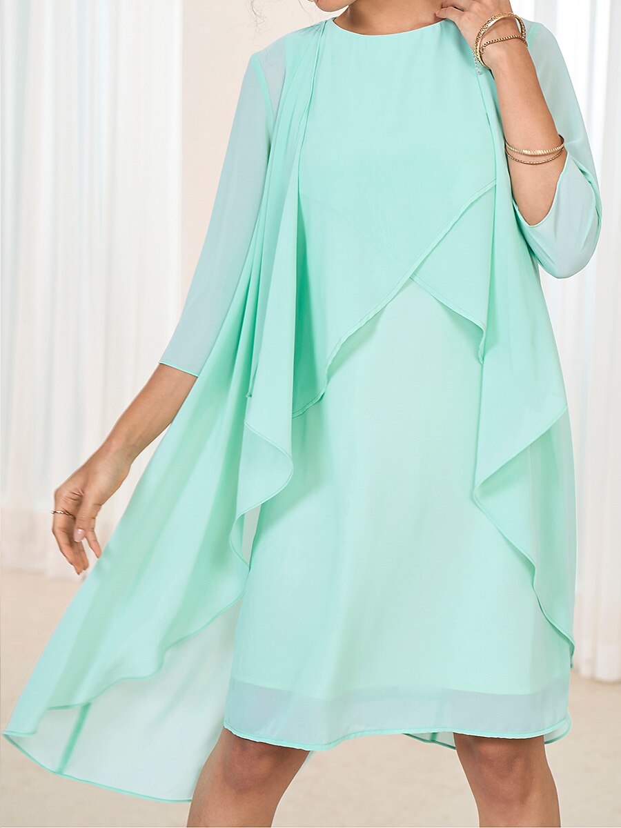 Lace Chiffon Tiered Dress