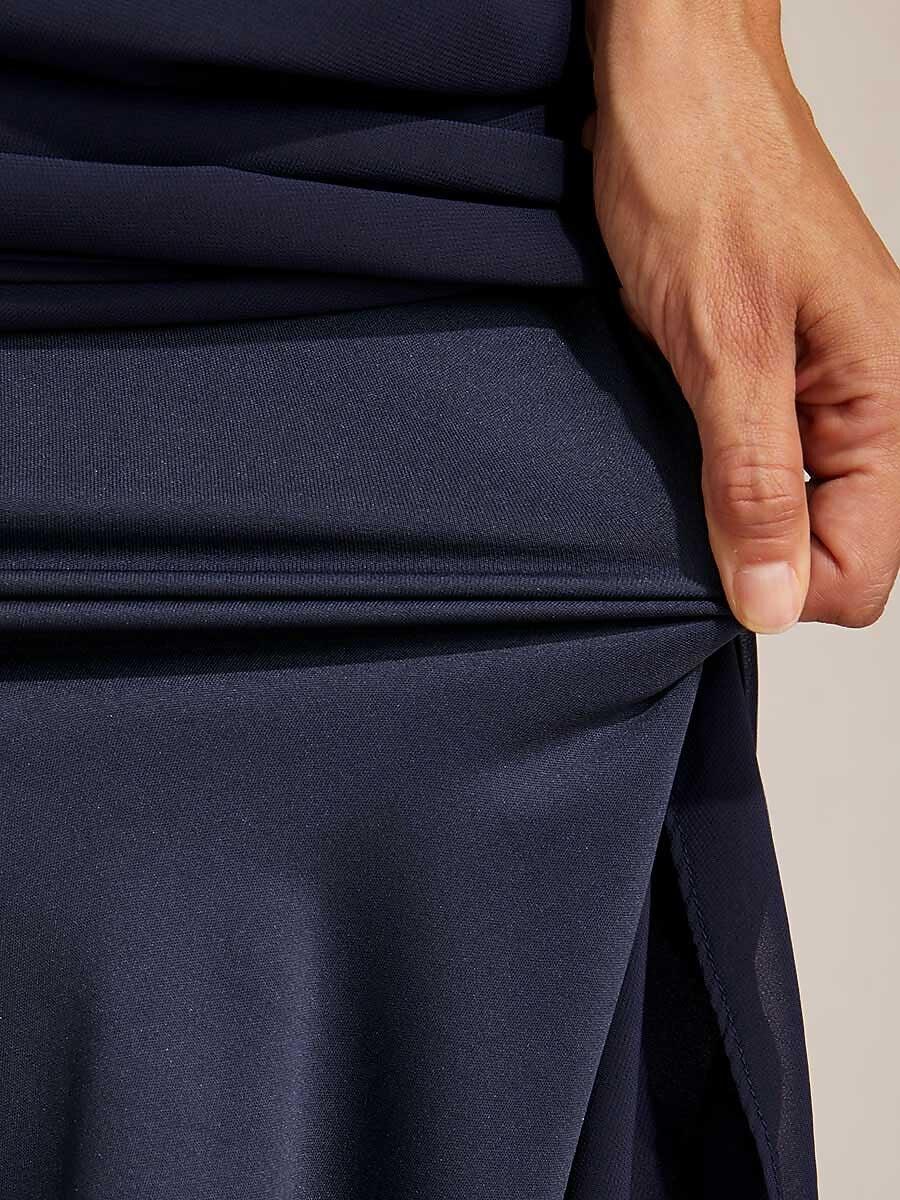 High-Low Overlay Chiffon Skirt with Lining