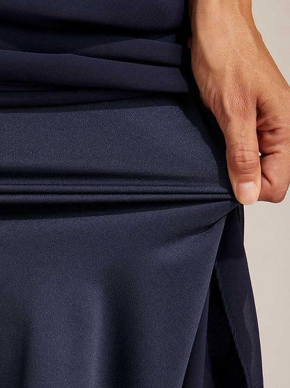 High-Low Overlay Chiffon Skirt with Lining